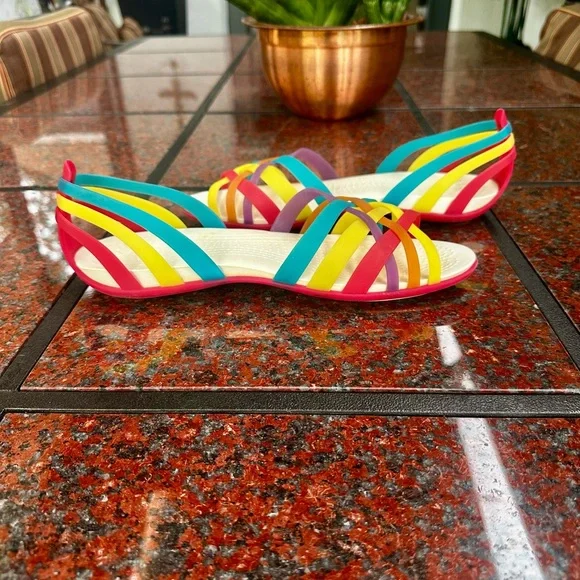 Women’s crocs Women's Huarache Flat Rubber Sandals size 10 - Picture 10 of 11